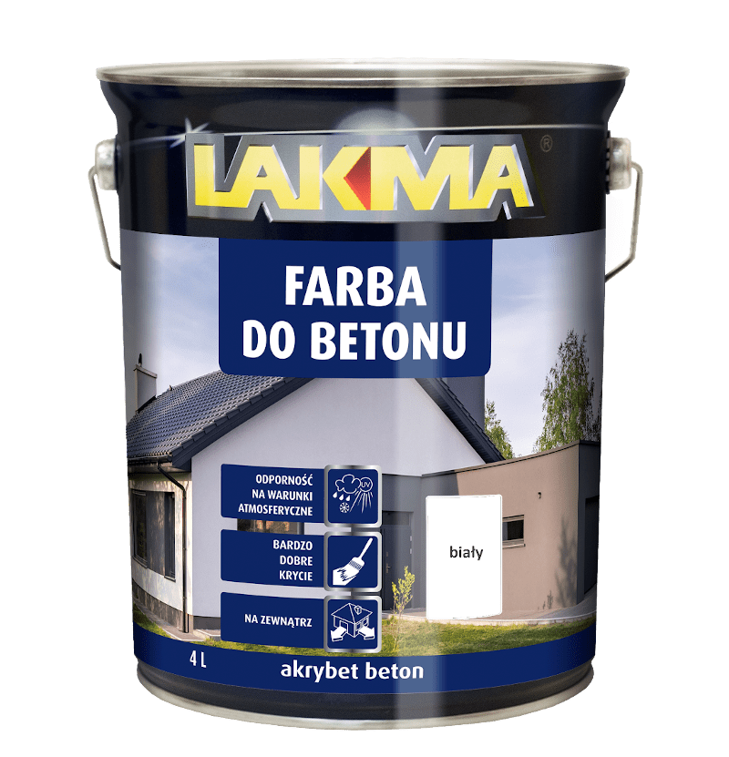 Farba Akrybet Beton Akrylowa biała 4l