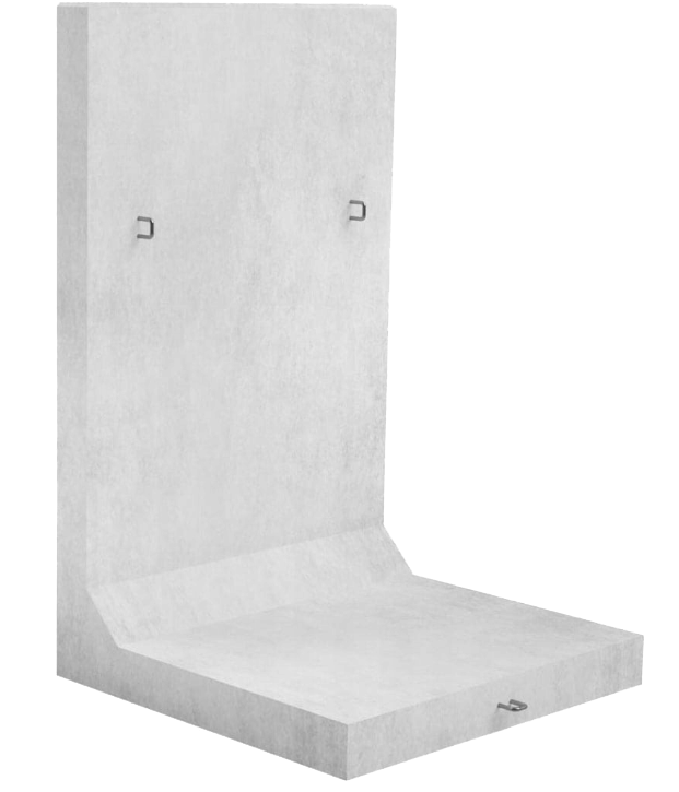 Ściana oporowa typ L gr.12-12cm H=105cm, L=99cm, B=65cm, I klasa obciążeń 5 kN/m2,