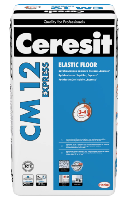 Ceresit CM 12 Express, 25 kg, szybkowiążący elastyczny klej do płytek z włóknami