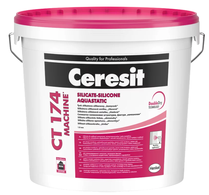 Ceresit CT 174 MACHINE baza do kolorowania (ziarno 1,0 mm), 25 kg, tynk silikatowo-silikonowy do apl