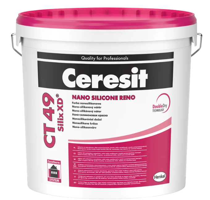 Ceresit CT 49 Silix XD DOUBLE DRY baza do kolorowania, 15 l, farba nanosilikonowa