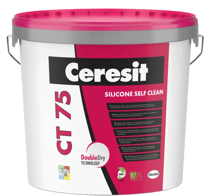 Ceresit CT 75 DOUBLE DRY baza do kolorowania (ziarno 2,0 mm), 25 kg, tynk silikonowy