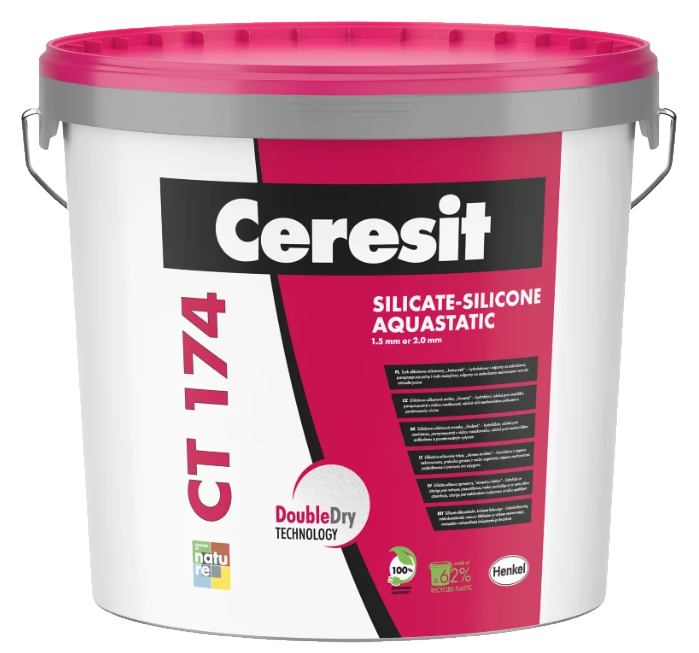 Ceresit CT 174 DOUBLE DRY baza do kolorowania (ziarno 2,0 mm), 25 kg, tynk silikatowo-silikonowy