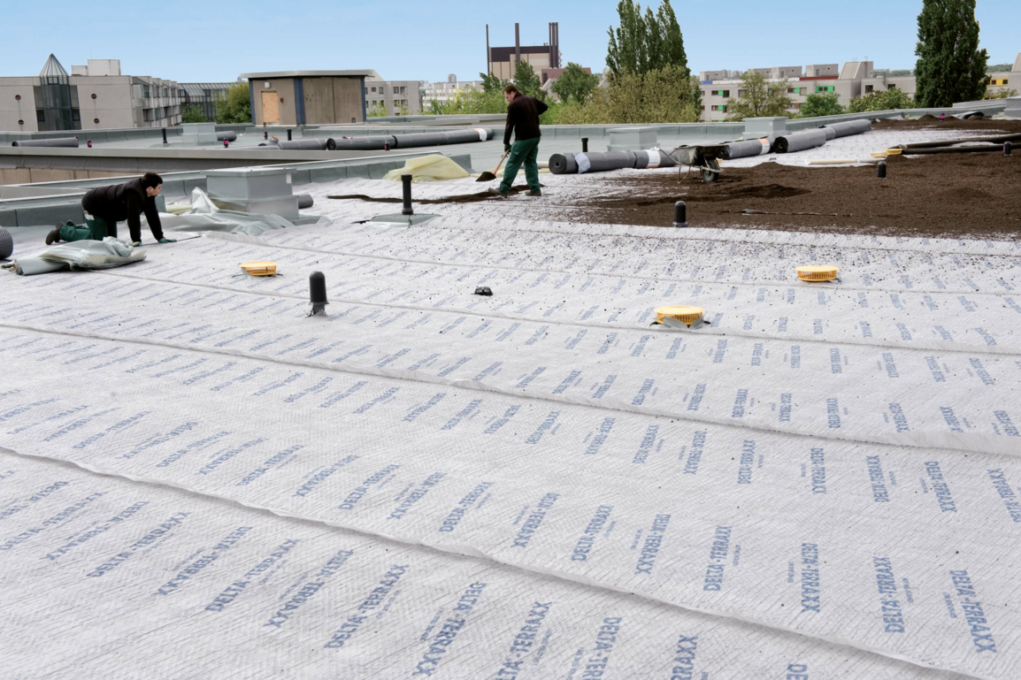 Dorken Delta – Terraxx R mata kubełkowa z geowłókniną filtracyjna, rolka 2,4x12,5m (30m2)